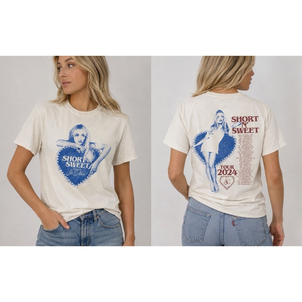 *AUTHENTIC* Sabrina Carpenter 2024 Short N' Sweet Tour Shirt Dates Size Small